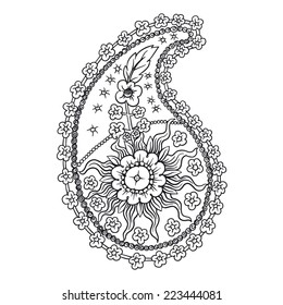 Seamless pattern based on traditional Asian elements Paisley 