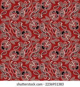 Seamless pattern based on traditional Asian elements Paisley. Traditional colorful seamless paisley vector pattern. Pattern for textile design or fabrics. Fashionable delicate design