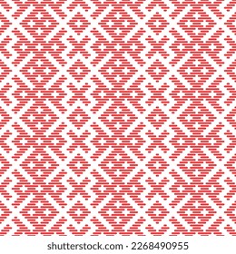 Seamless pattern based on traditional Russian and slavic ornament made by lines
