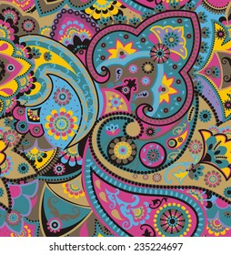 Seamless pattern based on traditional Asian elements Paisley