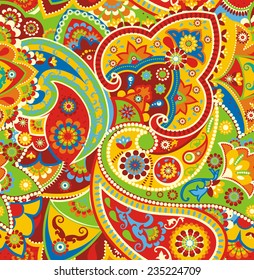 Seamless pattern based on traditional Asian elements Paisley