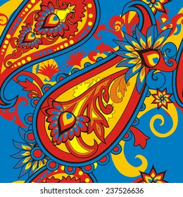 Seamless pattern based on traditional Asian elements Paisley
