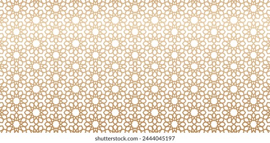 Seamless pattern based on traditional islamic art golden color lines Great design isolated white colors for fabric, textile, cover, wrapping paper, decorative backgrounds, print designs paper material