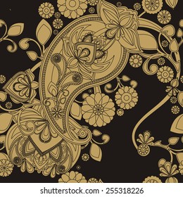 Seamless pattern based on traditional Asian elements Paisley