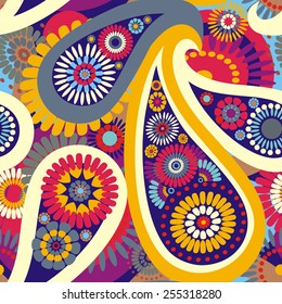 Seamless pattern based on traditional Asian elements Paisley