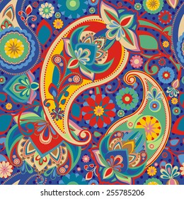 Seamless pattern based on traditional Asian elements Paisley