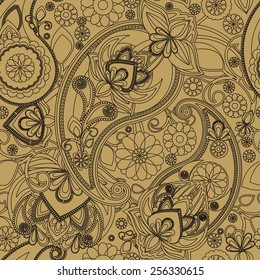 Seamless pattern based on traditional Asian elements Paisley