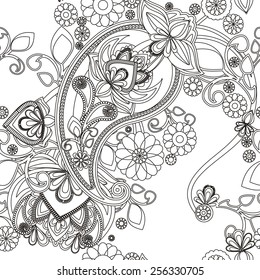 Seamless pattern based on traditional Asian elements Paisley