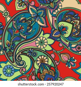 Seamless pattern based on traditional Asian elements Paisley