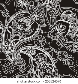 Seamless pattern based on traditional Asian elements Paisley