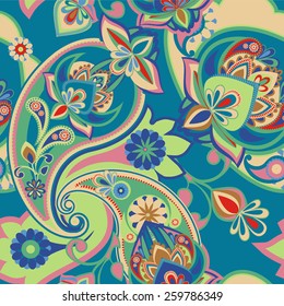 Seamless pattern based on traditional Asian elements Paisley