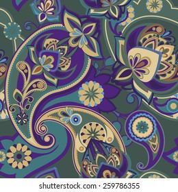 Seamless pattern based on traditional Asian elements Paisley