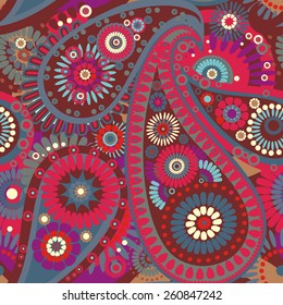 Seamless pattern based on traditional Asian elements Paisley