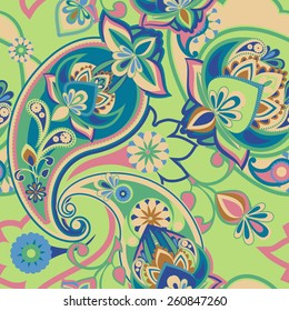 Seamless pattern based on traditional Asian elements Paisley