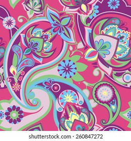 Seamless pattern based on traditional Asian elements Paisley