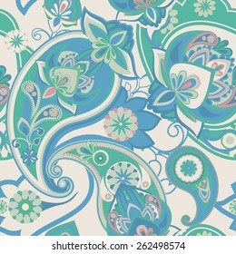 Seamless pattern based on traditional Asian elements Paisley