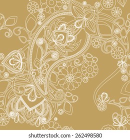 Seamless pattern based on traditional Asian elements Paisley