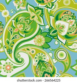 Seamless pattern based on traditional Asian elements Paisley