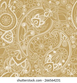 Seamless pattern based on traditional Asian elements Paisley