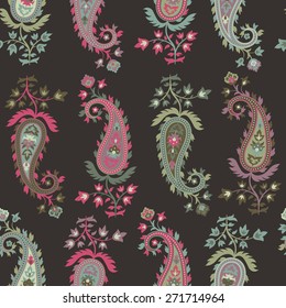 Seamless pattern based on traditional Asian elements Paisley