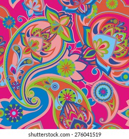 Seamless pattern based on traditional Asian elements Paisley