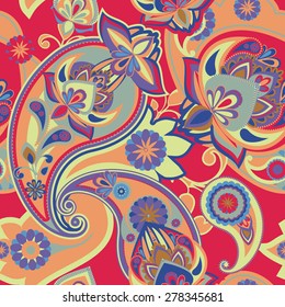 Seamless pattern based on traditional Asian elements Paisley