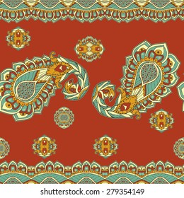 Seamless pattern based on traditional Asian elements Paisley