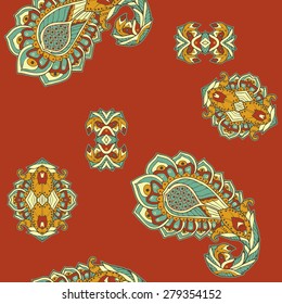 Seamless pattern based on traditional Asian elements Paisley