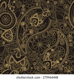 Seamless pattern based on traditional Asian elements Paisley