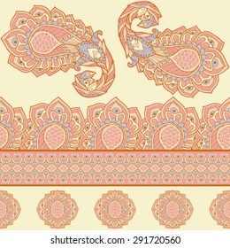 Seamless pattern based on traditional Asian elements Paisley