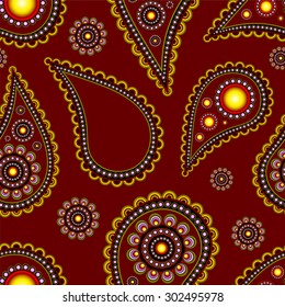 Seamless pattern based on traditional Asian elements Paisley