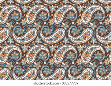 Seamless pattern based on traditional Asian elements Paisley