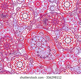 Seamless pattern based on traditional Asian elements Paisley