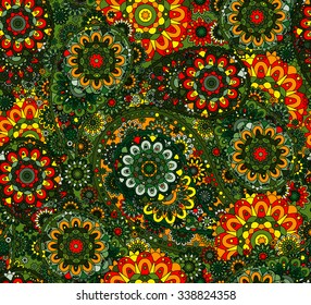 Seamless pattern based on traditional Asian elements Paisley