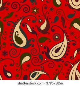 Seamless pattern based on traditional Asian elements Paisley