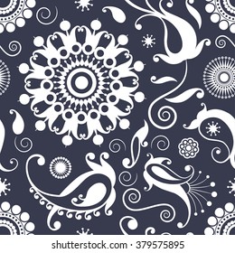 Seamless pattern based on traditional Asian elements Paisley