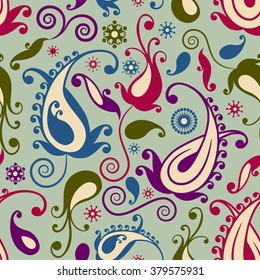 Seamless pattern based on traditional Asian elements Paisley