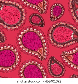 Seamless pattern based on traditional Asian elements Paisley