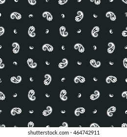 Seamless pattern based on traditional Asian elements Paisley. Boho vintage style vector background. Best motive for print on fabric or papper.