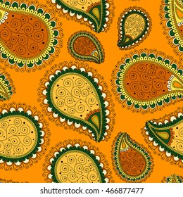 Seamless pattern based on traditional Asian elements Paisley. Can be used for wallpaper, pattern fills, web page background, surface textures.