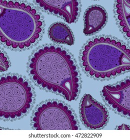 Seamless pattern based on traditional Asian elements Paisley