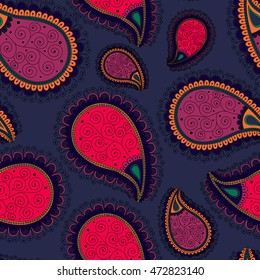 Seamless pattern based on traditional Asian elements Paisley