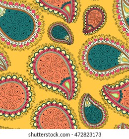 Seamless pattern based on traditional Asian elements Paisley