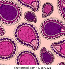 Seamless pattern based on traditional Asian elements Paisley. Can be used for wallpaper, pattern fills, web page background, surface textures.