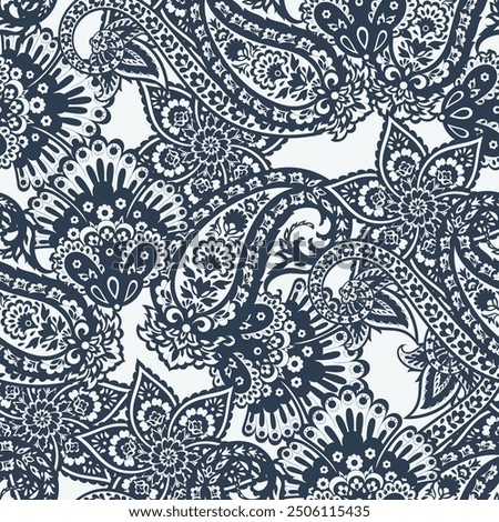 Seamless pattern based on traditional Asian elements Paisley. Traditional colorful seamless paisley vector pattern. Pattern for textile design or fabrics. Fashionable delicate design