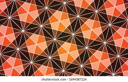 Seamless pattern with basic shapes in Gold and Red Colour