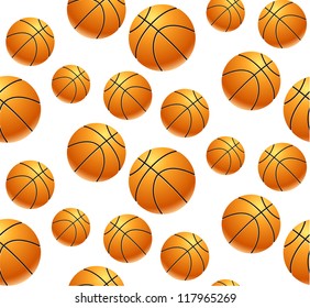 Seamless pattern with basketball. Abstract illustration