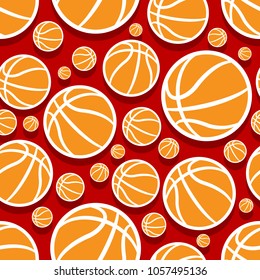 Seamless pattern with basketball ball. Vector illustration. Ideal for wallpaper, cover, wrapper, packaging, fabric design and any kind of decoration.