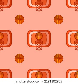 nahtloses Muster mit einem Basketballmuster, das perfekt für diejenigen ist, die Sport mögen