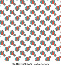 Seamless Pattern of Basketballs in Various Sizes on White Background